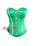 Green Satin Overbust Corset Burlesque Costume
