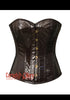 Brown Faux Leather Corset – Victorian Steampunk Bustier Gothic Costume