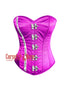Purple Satin Overbust Corset Burlesque Costume