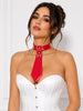 Red Leather Neck Tie Collar Gothic Punk PVC Choker Costume Accessory
