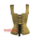 Plus Size Olive Green Satin Burlesque Shoulder Strap Corset Gothic Overbust Bustier Top