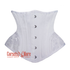 White Satin Side Brocade Design Valentine Underbust Waspie Corset