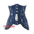 Plus Size  Blue Denim Gothic Heavy Duty Front Lace Steampunk Waist Training Underbust Corset