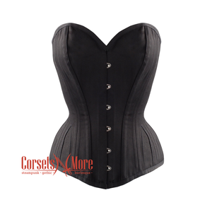 Plus Size  Black Cotton Waist Training Corset Gothic Overbust Bustier Top