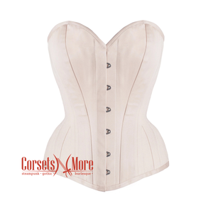 Plus Size  Nude Color Cotton Waist Training Corset Gothic Overbust Bustier Top