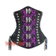 Plus Size Purple And Black Satin Net Overlay Gothic Waist Training Steampunk Underbust Corset