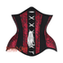 Plus Size Red and Black Brocade Black Cotton With White Ribbon Gothic Underbust Corset