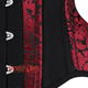 Red and Black Brocade Black Cotton With Front Silver Busk Gothic Underbust Corset