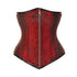 Plus Size Red Brocade Double Boned Front Zipper Long Underbust Steampunk Corset