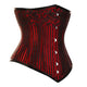 Plus Size Red Brocade Double Boned Long Underbust Steampunk Corset