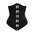 Black Cotton Mesh Double Boned Front Clasps Long Underbust Steampunk Corset
