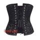 Plus Size Black Brocade Double Boned Underbust Gothic Corset