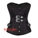 Plus Size Black Satin Steampunk Overbust Gothic Waist Training Corset