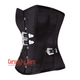 Plus Size Black Satin Steampunk Overbust Gothic Waist Training Corset