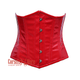 Red PVC Leather Front Busk Underbust Steampunk Corset