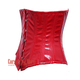 Plus Size Red PVC Leather Front Busk V Shape Underbust Steampunk Corset
