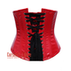 Plus Size Red PVC Leather Front Busk V Shape Underbust Steampunk Corset