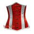 Plus Size Steampunk Red White Satin Long Pointed Underbust Corset