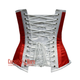 Steampunk Red White Satin Long Pointed Underbust Corset