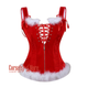 Plus Size Gothic Red Velvet Shoulder Strap Overbust Gothic Corset