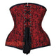 Red and Black Brocade With Front Clasps Gothic Underbust Waist Training Corset