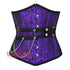 Plus Size Purple and Black Brocade Gothic Underbust Waist Training Corset Top