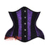 Purple and Black Brocade Gothic Underbust Waist Training Corset
