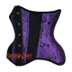 Plus Size Purple and Black Brocade Gothic Underbust Waist Training Corset