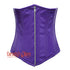 Plus Size  Purple PVC Leather With Front Silver Zipper Gothic Long Underbust Waist Training Corset