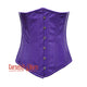Purple PVC Leather With Front Silver Busk Gothic Long Underbust Waist Training Corset