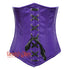 Plus Size Purple PVC Leather With Front Lace Gothic Long  Underbust Waist Training Corset