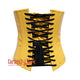 Plus Size Yellow PVC Leather With Front Silver Busk Gothic Long Underbust Waist Training Corset