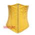 Yellow PVC Leather With Front Silver Zipper Gothic Long Underbust Waist Training Corset