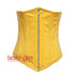 Plus Size Yellow PVC Leather With Front Silver Zipper Gothic Long Underbust Waist Training Corset
