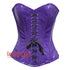 Plus Size Purple PVC Leather With Front Lace Gothic Overbust Burlesque Corset