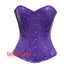 Purple PVC Leather With Front Silver Busk Gothic Overbust Burlesque Corset