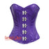 Plus Size Purple PVC Leather With Front Silver Clasps Gothic Overbust Corset