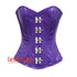 Purple PVC Leather With Front Silver Clasps Gothic Overbust Burlesque Corset
