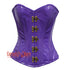 Plus Size Purple PVC Leather With Front Clasps Gothic Overbust Burlesque Corset