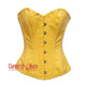 Plus Size Yellow Faux PVC Leather Steampunk Gothic Overbust Corset