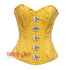 Plus Size Yellow Faux PVC Leather Steampunk Gothic Overbust Corset