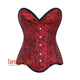 Plus Size Red Brocade Curvy Design Front Busk Steampunk Gothic Overbust Corset