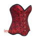 Plus Size Red Brocade Curvy Design Front Busk Steampunk Gothic Overbust Corset