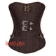 Plus Size Brown Brocade Steampunk Front Closed Gothic Overbust Corset