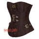 Brown Brocade Steampunk Front Antique Busk Gothic Overbust Corset