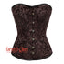Brown Brocade Steel Boned Front Busk Overbust Corset