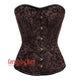Plus Size Brown Brocade Steel Boned Front Busk Overbust Corset