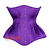 Plus Size Purple Satin Double Boned Burlesque Long Underbust Gothic Corset