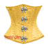 Plus Size Yellow Satin Double Boned Underbust Gothic Corset