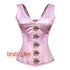 Baby Pink Satin With Front Clasps Gothic Costume Overbust Corset